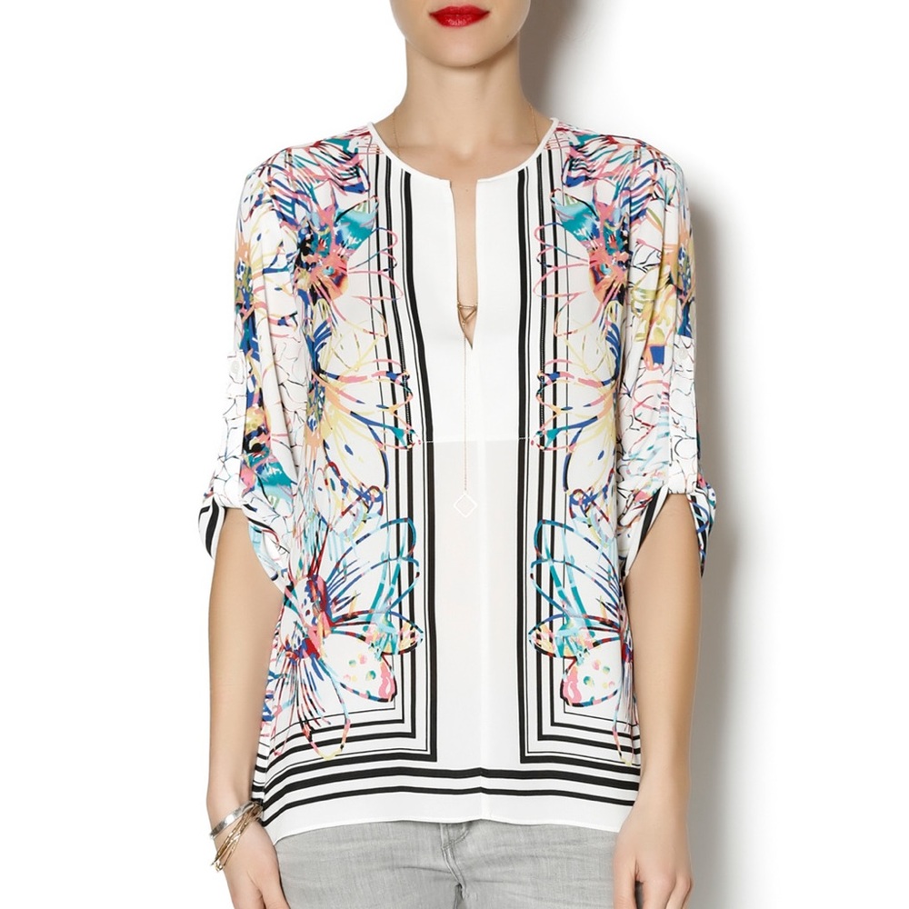 BCBG MaxAzria Haida Silky Tunic Top Size XS